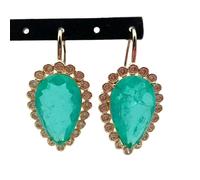 MQXFCZUX 22x33mm Big Teardrop Light Green Quartz Crystal Dangle Hook Earrings For Women