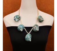 MQXFCZUX 23'' Blue Green Sea Snail Shell Pearl Pendant Gold Plated Chain Necklace Jewelry Ocean series Holiday Gifts
