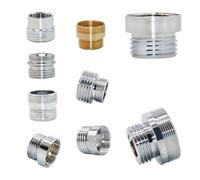 MQXFCZUX 2pcs Brass 1/2inch x M16 M18 M24 M28 Thread Connector Silver Water Faucet Connector For Bathroom Kitchen(Black)