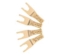 MQXFCZUX 4Pcs Y-Type Speaker Spade Connectors Copper Wire for Home Theater Systems High Fidelity Sound Transmission Easy Installation Stable Connection