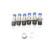 MQXFCZUX 6pcs Blue Small Round Button PBS-110/NO 2 Foot Self-resetting No Lock Switch Button Switch 7MM