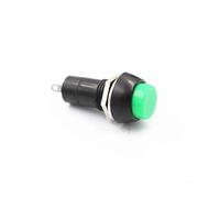 MQXFCZUX 6pcs Green PBS-11A Self-Locking 12mm Round Small Button Switch Without Lock 3A 250V