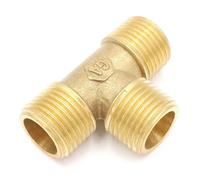 MQXFCZUX Conector en T de latón de 3 vías, Macho-Macho-Macho, BSPP de 1/8", for Agua, Combustible y Gas