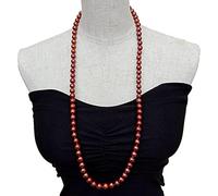 MQXFCZUX Freshwater Cultured Brown Chocolate Color Potato Pearl 8-9mm Long Necklace 32"