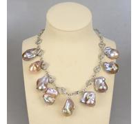 MQXFCZUX Freshwater Cultured Purple Keshi Baroque Pearl Four Seasons Chocker Necklace For Women