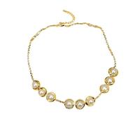 MQXFCZUX Freshwater Cultured White Pearl Gold plated inlay Edge Choker Necklace Lady's daily wear