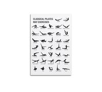 MQXFCZUX Fundamental Pilates Core Exercises Metal Tin Sign Workout Chart for Exercise Room Decor and Studio Training 8 X 12 inch