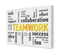 MQXFCZUX Gift for Team at Work - Teamwork Inspirational Quote on Canvas - Motivational Wall Art for Office Cubicle, Break Room, or Home Workplace Decor Unframed,12x18inch(30x45cm)