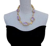 MQXFCZUX Gold Plated Edge Brushed coin Bead Necklace 20" Ethnic for women