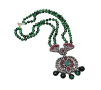 MQXFCZUX Green Tiger'eye Bezel Set Gunmetal Gold Plated Zircon Pave Connector Necklace Earrings Sets (Necklace)
