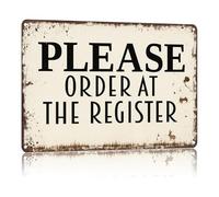 MQXFCZUX Humorous Order at Counter Metal Sign Retro Diner Decor Tin Wall-Art for Coffee Bar Home Kitchen Breakfast Nook Shop Window Funny Sign 8 X 12 inch