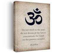 MQXFCZUX Inspirational Vintage Canvas Art Featuring Buddha Quote for Home Wall Decor Unframed,08x12inch(20x30cm)
