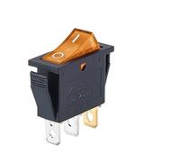 MQXFCZUX KCD3 220V ON/Off SPST Rocker Switch Single Pole Single Throw 2 Position 20A 125VAC with LED Light 3 Pins/ 2 Pins(3PIN Yellow)
