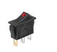 MQXFCZUX KCD3 220V ON/Off SPST Rocker Switch Single Pole Single Throw 2 Position 20A 125VAC with LED Light 3 Pins/ 2 Pins(3PIN M Red)