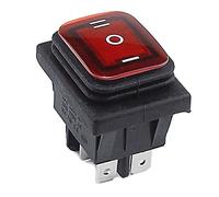 MQXFCZUX KCD4 Waterproof Switch Rocker Switch Power Switch 2 Position/3 Position 6 Pins Reset or Self-Locking 16A 250VAC/20A 125VAC (Color : ON- Off -ON Red)