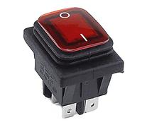 MQXFCZUX KCD4 Waterproof Switch Rocker Switch Power Switch 2 Position/3 Position 6 Pins Reset or Self-Locking 16A 250VAC/20A 125VAC (Color : ON- of Red)