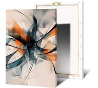 MQXFCZUX Modern Abstract Canvas Art with Graffiti Style - Cyan Orange Framed Wall Painting for Home and Office Decoration, Living Room & Bedroom Unframed,08x12inch(20x30cm)