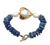 MQXFCZUX Rough White Reborn Keshi Rice Pearl strand Bracelet