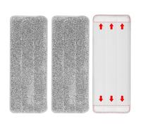 MQZHUK 3 Piezas Almohadillas De Fregona Lavables Almohadilla de Repuesto para Trapeador Microfibra Recambio Mopa para Limpiar y Fregar Suelos Secos o mojados(Gris, 32 x 11 cm)