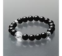 Mr. Brand Small Shop Specialties Pulsera de piedra natural, ónix negro, dragón tallado de cristal auténtico, bola de 10 mm, rosario buresuretto de cuentas de oración, dragón, dragón, amuleto de la