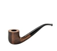 Mr. Brog OLD BOY No. 38 - Pipa de billar curvada de madera de peral, cámara precarbonizada, enfriador de metal de 3 mm, hecho a mano en Polonia, longitud 145 mm, altura 44 mm, profundidad 38 mm (nogal