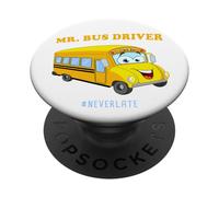 Mr. Bus Driver - Men's Cute School Color Graphic #NeverLate PopSockets PopGrip Adhesivo