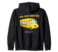 Mr. Bus Driver - Men's Cute School Color Graphic #NeverLate Sudadera con Capucha