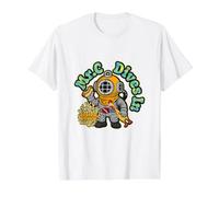 Mr. C se sumerge en Hot Dog Rubber Chicken Coral Camiseta gráfica económica, Hombre, Blanco, L
