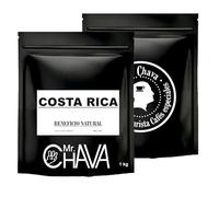 Mr. Chava Café en Grano Natural 1kg - Selección Brasil, Colombia, Costa Rica y Etiopía - Especialidad Tueste Artesanal para Amantes del Café y Baristas (1 Kg, Costa Rica)