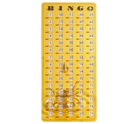 MR CHIPS Cartas de bingo a prueba de atascos, obturador deslizante - Deluxe - Bordes cosidos - Estilo Gold Rush - 14.75 pulgadas de alto x 6.75 pulgadas de ancho