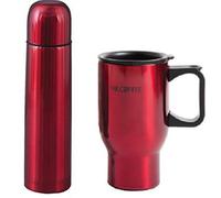 Mr Coffee Javelin and Expressway 2 pc Thermas Thermal Travel Mug Gift Red Metallic Stainless Steel 2 Piece Set