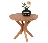 MR. DEKO Burton - Mesa auxiliar para jardín (60 cm, madera de teca)