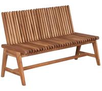 MR. DEKO Leeds - Banco de jardín de madera de teca de 130 cm, resistente a la intemperie, respaldo ajustable, 130 x 50 x 40/80 cm, madera certificada