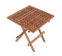 MR. Deko® Mesa Auxiliar de Teca Devon | Mesa Cuadrada 50x50x51 cm (AnxPrxAl) | Mesa Plegable para Muebles de Exterior | Mesa Plegable Estable para balcón, terraza, Invernadero, jardín