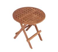 MR. DEKO® Mesa Auxiliar de Teca Dorset | Mesa Redonda 50x50x51 cm | Mesa de jardín, Muebles Exterior Teca | para balcón, terraza, Invernadero, Patio