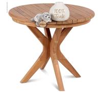 MR. DEKO Mesa auxiliar redonda de madera Burton Ø60 cm | Para interior y exterior