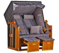 MR. DEKO Playa Mar Báltico volllieger Silla de Playa Tumbona de jardín Tumbona PE Trenzado Negro marrón Gris Antracita Incluye 4 Cojín - Dura y Polirratán para jardín, jardín de Invierno y Terraza