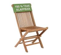 MR. DEKO Teca Plegable - Silla de Jardín - Exterior Muebles - Madera de Teca - para Balcón, Terraza, Jardín de Invierno