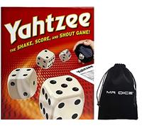 Mr Dice Juego clásico de Yahtzee - Juegos de mesa de cartas para la noche familiar con bolsa con cordón