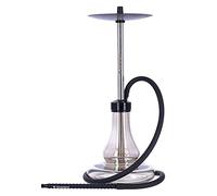 MR EDS E22 Champion - Shisha de acero inoxidable y aluminio con manguera de silicona y boquilla, difusor integrado, moderno sistema de drenaje (ámbar, negro)