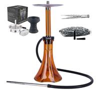 MR EDS E46 Love - Cachimba de acero inoxidable con manguera de silicona y boquilla, difusor integrado, moderno sistema de drenaje (ámbar)