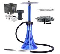 MR EDS E46 Love - Cachimba de acero inoxidable con manguera de silicona y boquilla, difusor integrado, moderno sistema de drenaje (azul)