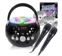Mr Entertainer Boombox Máquina de karaoke con luz integrada y Bluetooth incluye Big Hits of Kids Party & 2017 CDG Hits pack