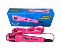 Mr Entertainer Micrófono dinámico con cable para karaoke, perfecto para usar con todas las máquinas de karaoke (rosa)