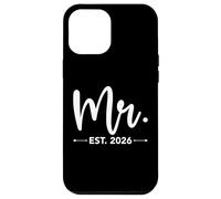 Mr. EST. 2026 Just Married Promoted to Mr and Mrs Matching Carcasa para iPhone 12 Pro MAX
