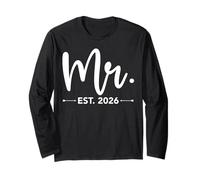 Mr. EST. 2026 Just Married Promoted to Mr and Mrs Matching Manga Larga