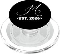 Mr EST. 2026 Pareja recién Casada Fiesta de Bodas Sra PopSockets PopGrip para MagSafe