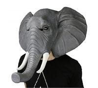 Mr.Fashion Máscara de Halloween con cabeza de gallo, diseño de tigre y elefante, máscara de animales de carnaval, máscara divertida de látex para la cabeza de animales (elefante)