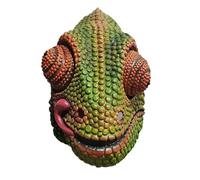 Mr.Fashion Máscara de látex de parodia creativa de Dios bestia - escultura de arena en línea celebridades en vivo - Cubierta de cabeza de animal de Halloween (máscara de camaleón)