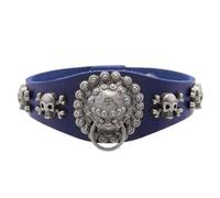 Mr.Fashion Pulsera de piel de león con personalidad de esqueleto punk para hombre, tendencia de rock, 16 colores disponibles, talla única, metal de piel sintética, sin gemas, One Size, Piel sintética